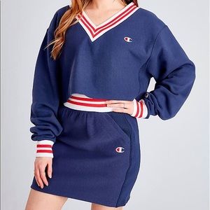 Champion Skirt and Cropped Sweatshirt Set